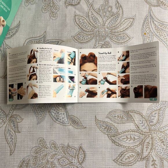 No Heat Curling PinβCurls Victory Rolls 2 Sizes Booklet PINK 1920 Vintage Look - Picture 12 of 16